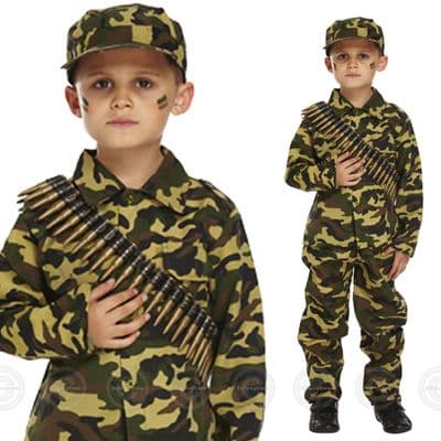 FANCY DRESS CHILD ARMY BOY SMALL 4-6 YRS