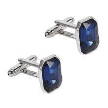 Fashion Diamond Colorful Glass Cuff Links Womens Mens Dress Business Wedding Gift (Blue)