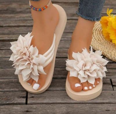 Fashion Women's Double Flower Flip Flops