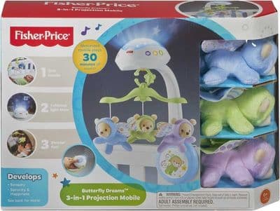 FISHER-PRICE BUTTERFLY DREAMS 3-IN-1 PROJECTION MOBILE