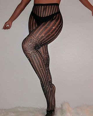 Fishnet Mesh Studded Tights