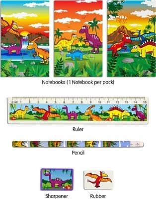 FUN STATIONERY STATIONERY SET 5 PC DINOSAUR