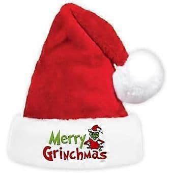 Funny Christmas Hat, Grinch's Santa Hat, Holiday Hat for Xmas Party Supplies, Winter Headwear for Ad