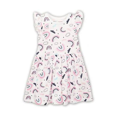 GIRLS AOP RAINBOWS DRESS (9 MONTHS-3 YEARS)
