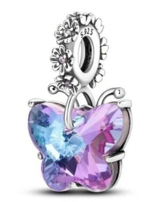glass butterfly dangle charms sterling silver charm for pandora bracelet 💕