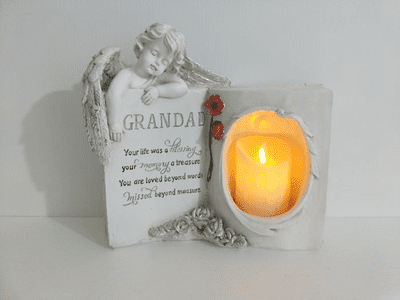 Grandad Memorial Book With LED Candle 25cm