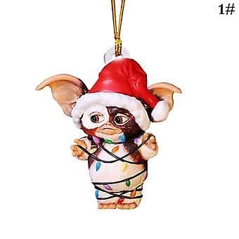 Gremlins Gizmo Santa Hat Hanging Christmas Figurine Christmas Tree Decoration