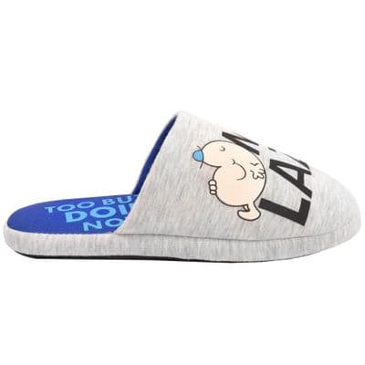 Grey/Black/Blue) Mr Men Mens Mr Lazy Slippers