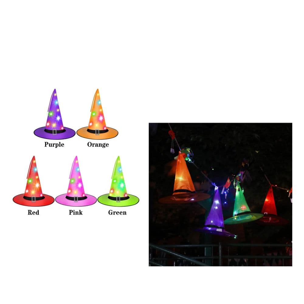 Halloween Outdoor Waterproof LED Glowing Witch Hat Decorations GLODD