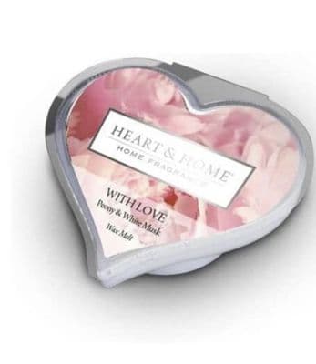 Heart & Home Wax Melt - With Love Pink Peony & White Musk)