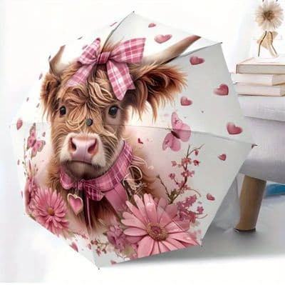 Highland Cow Automatic Umbrella