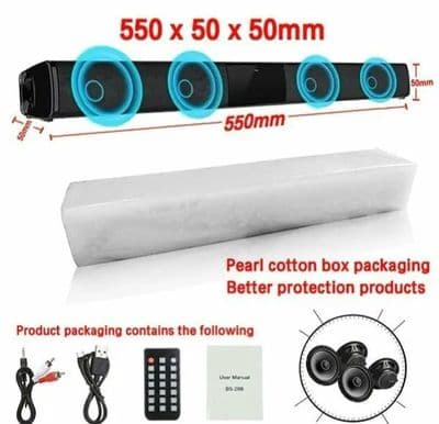 Home Theater HIFI Portable Wireless Speakers Column Stereo Bass Sound Bar For TV Computer Phone