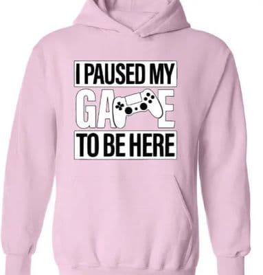 I paused my Game to Be Here Hoody pink