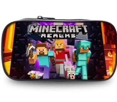Kids Boys Girls Minecraft 3D Print Pencil Case Students Pen Box Bag Large Capacity