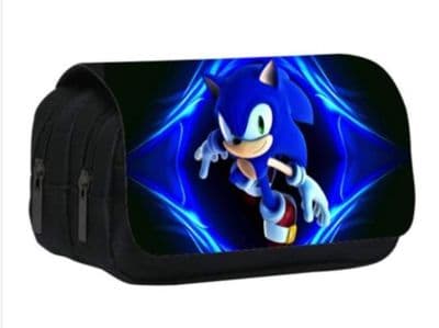 Kids Sonic Pencil Case Double Layer Pen Cases Pens Pouch School Stationery Bag