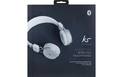 Kit Sound Manhattan Over Ear Heaphones Wireless With Mic White