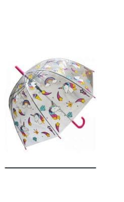 Ladies Unicorn Transparent Dome Umbrella