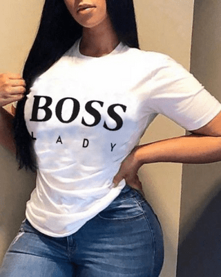 Letter Print Short Sleeve Casual T-shirt