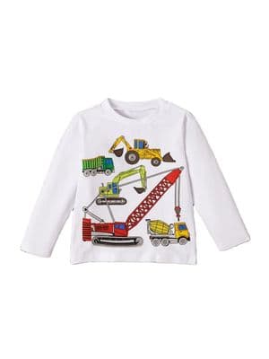 Little Boy Crane Bulldozer T-shirt