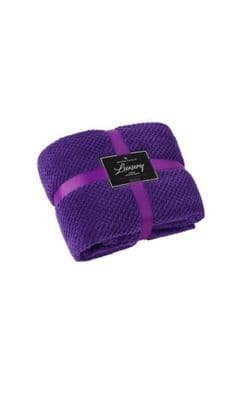 LUXURY POPCORN THROW PURPLE 200 X 240CM