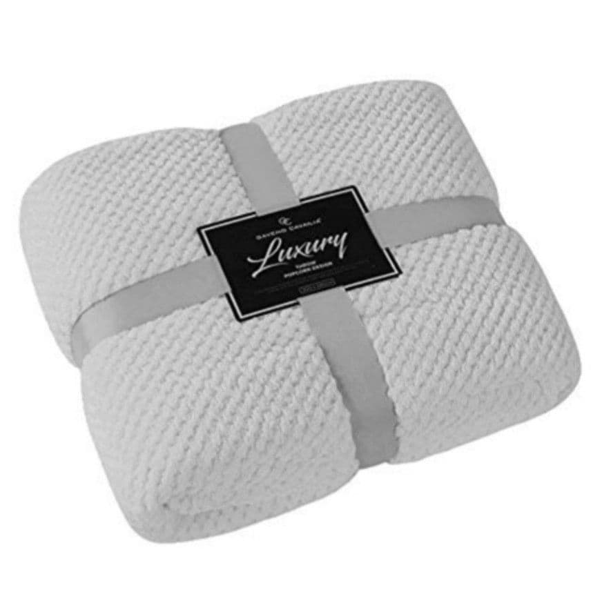 Luxury Popcorn Throw Silver