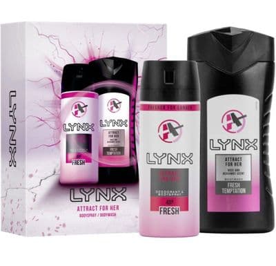 LYNX Attract For Her 2pcs Gift Set (150ml Body Spray + 250ml Body Wash)
