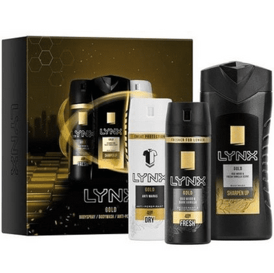 LYNX Gold 3pcs Gift Set (150ml Body Spray +250ml Body Wash +150ml Antiperspirant
