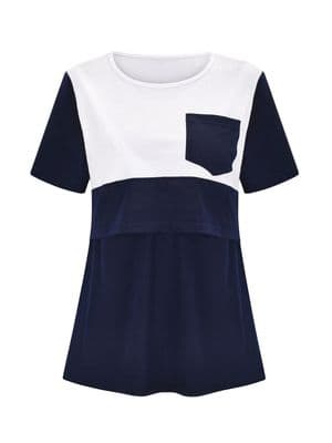 Maternity Pocket Front Colorblock Nursing Top