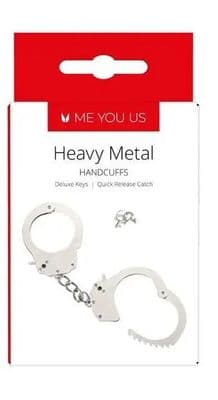 Me You Us Heavy Metal Handcuffs Silver