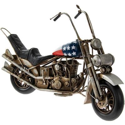 Metal Harley Motorbike Ornament 38cm