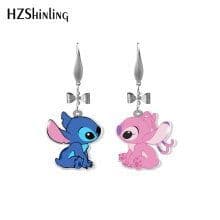 New Arrival Lilo and Stitch Angel Characters Epoxy Acrylic Dangles Handmade Fish Hook Earrings