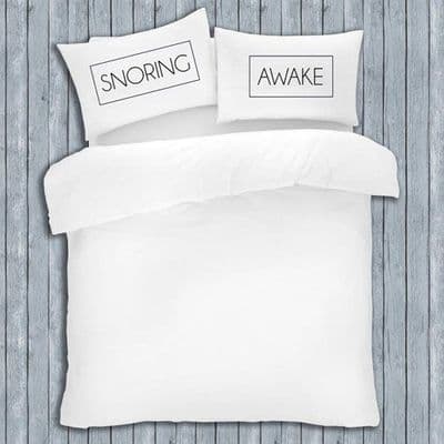 Novalty Slogan Pillow cases - Snoring /Awake