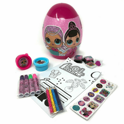 Official L.O.L. Surprise! Character 26pc Egg Stationery Activity Art Set