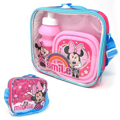 OFFICIAL MINNIE MOUSE SMILE LUNCH BAG SET 3 PIECE