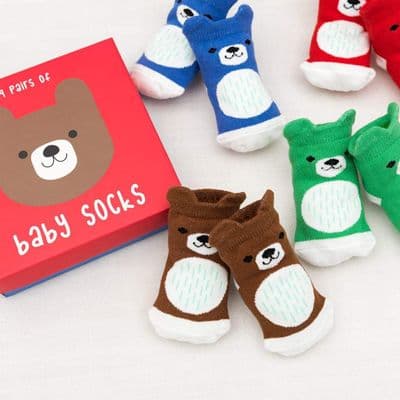 Pack Of 4 Bear Baby Socks