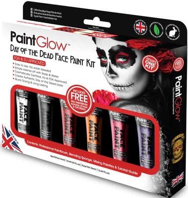 PAINT GLOW DAY OF THE DEAD FACE PAINT KIT