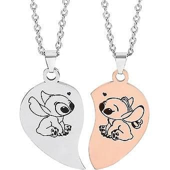 party Stitch bracelet and Stitch necklace, couple, gift, Stitch necklace, 2-pack