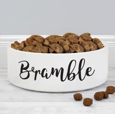 Personalised Any Name 14cm Medium White Pet Bowl