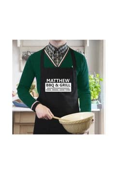 Personalised BBQ & Grill Black Apron