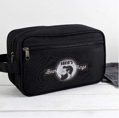 Personalised Beard Things Black Wash Bag