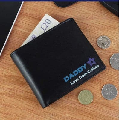 Personalised Blue Worlds Best Dad Leather Wallet