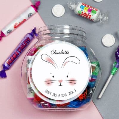 Personalised Bunny Features Sweets Jar