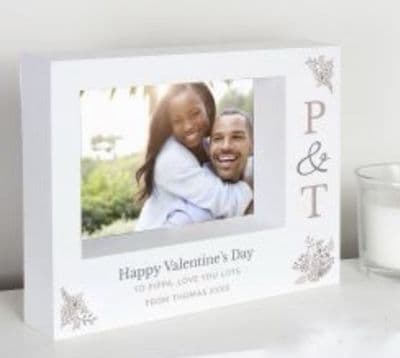 Personalised Couples Initials 7x5 Landscape Box Photo Frame