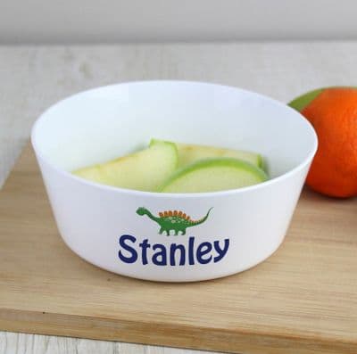 Personalised Dinosaur Plastic Bowl
