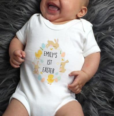 Personalised Easter Bunny & Chick Baby Vest