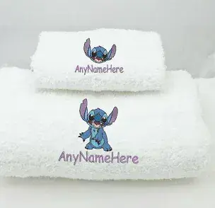 Personalised Embroidered White Stitch Towel Set