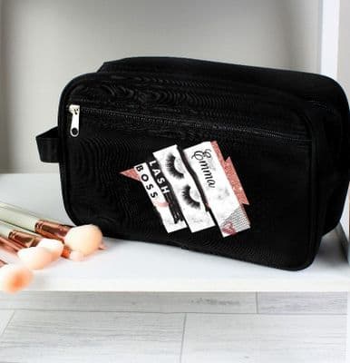 Personalised Eyelash Boss Black Vanity Bag