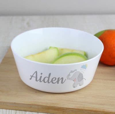 Personalised Hessian Elephant Plastic Bowl