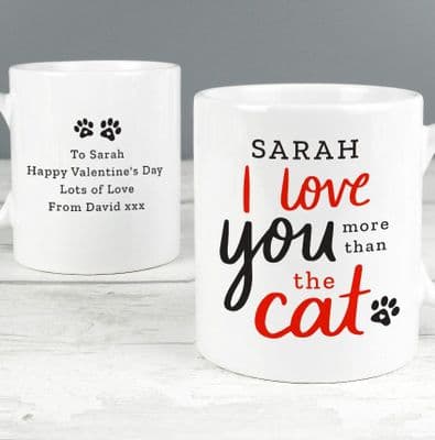 Personalised I Love You More Than The Cat Mug