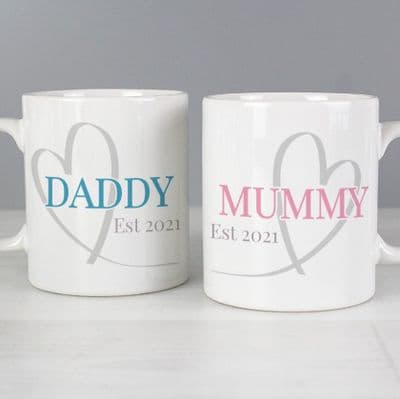 Personalised Mummy & Daddy Mug Set